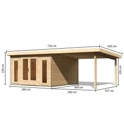 Abri Toit Plat 13,60m² Bois Massif 40mm Radeburg 3 Avec Appentis 330cm – Karibu 11 Abri Toit Plat 13,60m² Bois Massif 40mm Radeburg 3 Avec Appentis 330cm – Karibu -Jardin Abris Magasin abri toit plat 1360m bois massif 40mm radeburg 3 avec appentis 330cm karibu 3