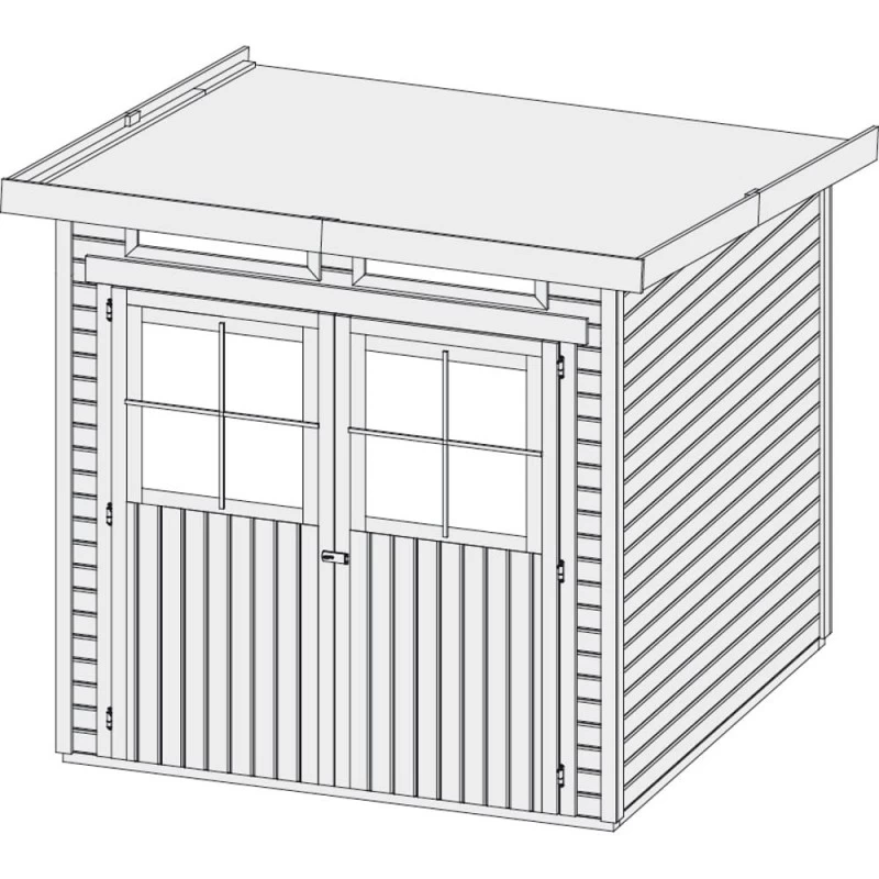 Abri Toit Plat En Bois Massif 19mm 4.62m² Glücksburg 3 - Karibu 8 Abri Toit Plat En Bois Massif 19mm 4.62m² Glücksburg 3 - Karibu – Image 6