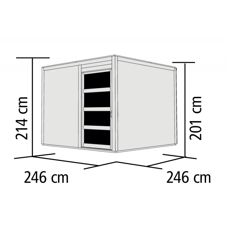 Abri Toit Plat En Bois Massif 19mm Qubic 6,05m² - Karibu 4 Abri Toit Plat En Bois Massif 19mm Qubic 6,05m² - Karibu – Image 2