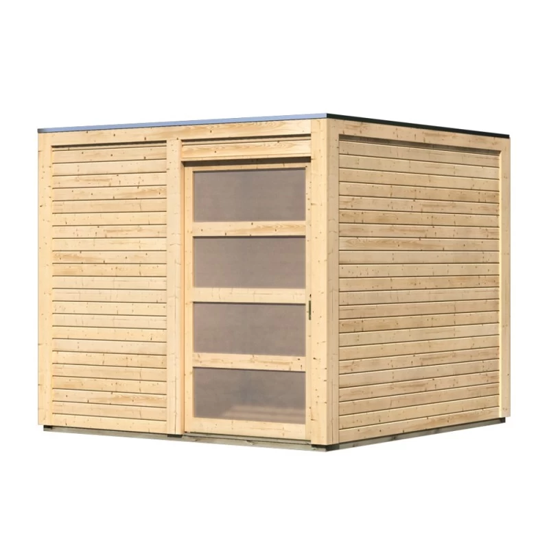 Abri Toit Plat En Bois Massif 19mm Qubic 6,05m² - Karibu 8 Abri Toit Plat En Bois Massif 19mm Qubic 6,05m² - Karibu – Image 6