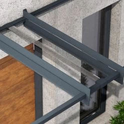 Auvent Marquise En Acrylique Gris Clair NANCY™ 3000 – Canopia By Palram -Jardin Abris Magasin auvent marquise en acrylique gris clair nancy 3000 canopia 3