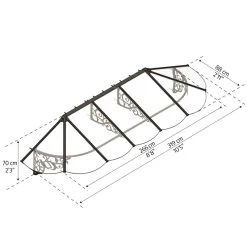 Auvent Marquise En Polycarbonate 4mm Lily XL™ 2600 – Canopia -Jardin Abris Magasin auvent marquise en polycarbonate 4mm lily xl 3150 canopia 2