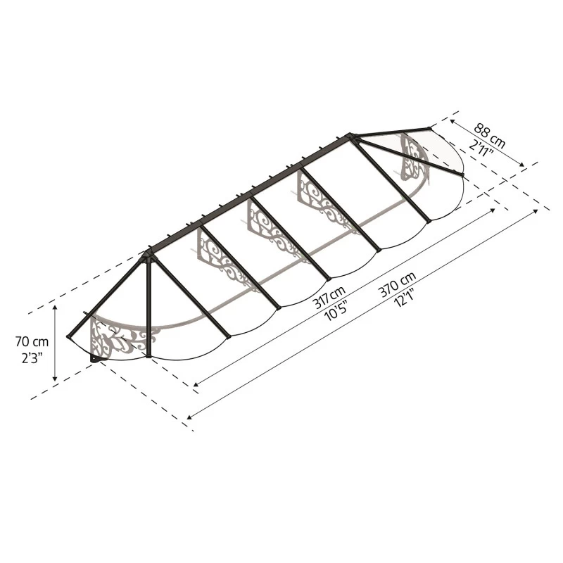 Auvent Marquise En Polycarbonate 4mm Lily XL™ 3600 – Canopia 5 Auvent Marquise En Polycarbonate 4mm Lily XL™ 3600 – Canopia – Image 3