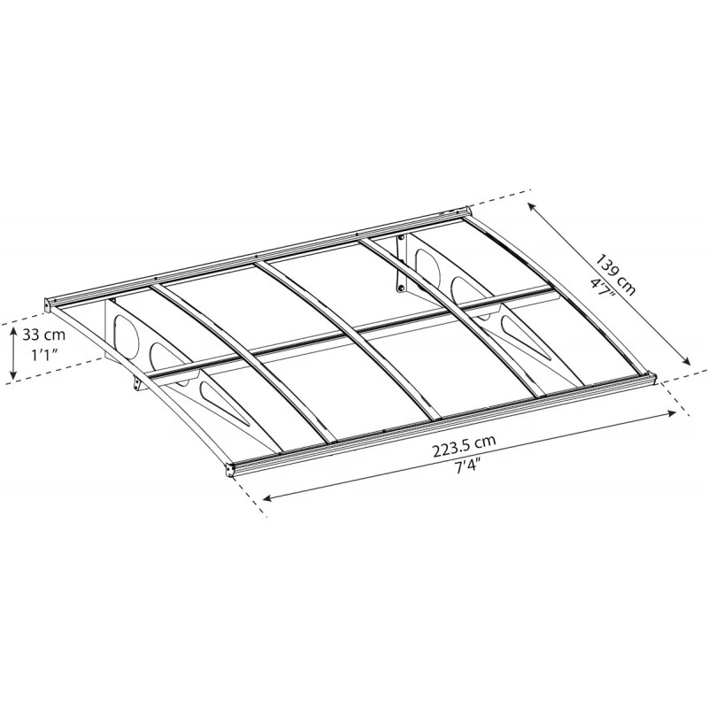 Auvent Marquise En Polycarbonate 6mm Bordeaux™ 2230 – Canopia By Palram 8 Auvent Marquise En Polycarbonate 6mm Bordeaux™ 2230 – Canopia By Palram – Image 6