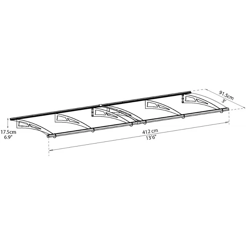 Auvent Marquise Transparent AQUILA™ 4100 - Palram - Canopia 7 Auvent Marquise Transparent AQUILA™ 4100 - Palram - Canopia – Image 5