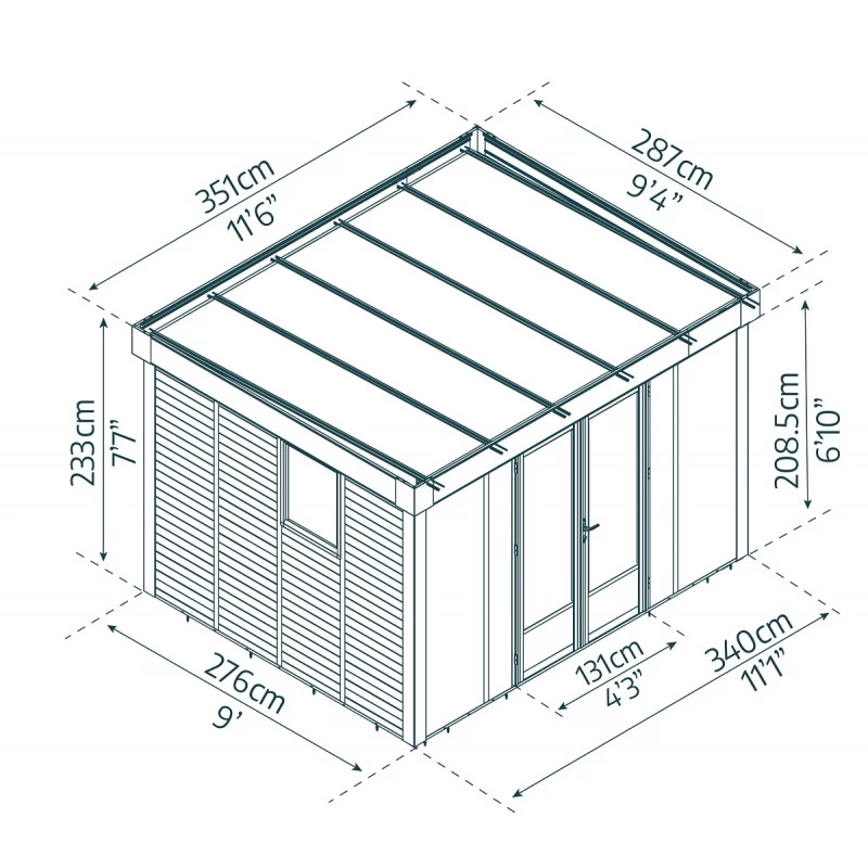 Studio De Jardin En Aluminium Et Bois Composite 10,1m² - Isolation Triple Paroi Copenhagen – Canopia By Palram 6 Studio De Jardin En Aluminium Et Bois Composite 10,1m² - Isolation Triple Paroi Copenhagen – Canopia By Palram – Image 4