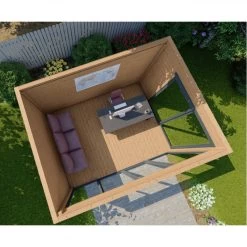 Bureau De Jardin En Bois Massif 11,8m² - Madriers 40mm Traités Teinté Marron Gardy Shelter -Jardin Abris Magasin bureau de jardin en bois massif 118m madriers 40mm traites teinte marron gardy shelter 3