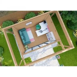 Bureau De Jardin En Bois Massif Avec Terrasse 16,5m² - Madriers 40mm Traités Et Teintés Marron Gardy Shelter -Jardin Abris Magasin bureau de jardin en bois massif avec terrasse 165m madriers 40mm traites et teintes marron gardy shelter 3