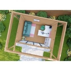 Bureau De Jardin En Bois Massif Avec Terrasse 16,5m² - Madriers 40mm Traités Et Teintés Marron Gardy Shelter -Jardin Abris Magasin bureau de jardin en bois massif avec terrasse 165m madriers 40mm traites et teintes marron gardy shelter 4