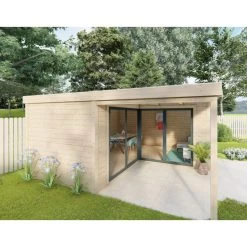 Bureau De Jardin En Bois Massif Avec Terrasse 18,6m² - Madriers 40mm Gardy Shelter -Jardin Abris Magasin bureau de jardin en bois massif avec terrasse 186m madriers 40mm gardy shelter 2