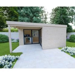 Bureau De Jardin En Bois Massif Avec Terrasse 18,6m² - Madriers 40mm Gardy Shelter -Jardin Abris Magasin bureau de jardin en bois massif avec terrasse 186m madriers 40mm gardy shelter 3