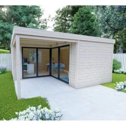 Bureau De Jardin En Bois Massif Avec Terrasse 18,6m² - Madriers 40mm Gardy Shelter -Jardin Abris Magasin bureau de jardin en bois massif avec terrasse 186m madriers 40mm gardy shelter 5