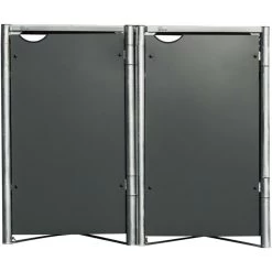 Cache-poubelle 2 Compartiments Müllbox En Aluminium Gris 2x240L – HIDE