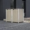 Cache-poubelle 2 Compartiments Müllbox En Bois Traité Gris 2x240L – HIDE -Jardin Abris Magasin cache poubelle 2 compartiments mullbox en bois traite gris 2x240l hide