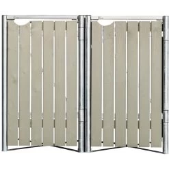 Cache-poubelle 2 Compartiments Müllbox En Bois Traité Gris 2x240L – HIDE -Jardin Abris Magasin cache poubelle 2 compartiments mullbox en bois traite gris 2x240l hide 2