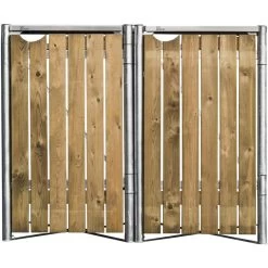 Cache-poubelle 2 Compartiments Müllbox En Bois Traité Naturel 2x140L – HIDE -Jardin Abris Magasin cache poubelle 2 compartiments mullbox en bois traite naturel 2x140l hide 2