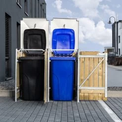 Cache-poubelle 2 Compartiments Müllbox En Bois Traité Naturel 2x240L – HIDE -Jardin Abris Magasin cache poubelle 2 compartiments mullbox en bois traite naturel 2x240l hide 4