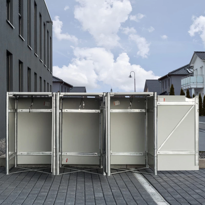 Cache-poubelle 3 Compartiments Müllbox En Aluminium Noir 3x140L – HIDE 6 Cache-poubelle 3 Compartiments Müllbox En Aluminium Noir 3x140L – HIDE – Image 4