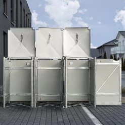 Cache-poubelle 3 Compartiments Müllbox En Aluminium Noir 3x140L – HIDE 12 Cache-poubelle 3 Compartiments Müllbox En Aluminium Noir 3x140L – HIDE -Jardin Abris Magasin cache poubelle 3 compartiments mullbox en aluminium noir 3x140l hide 4