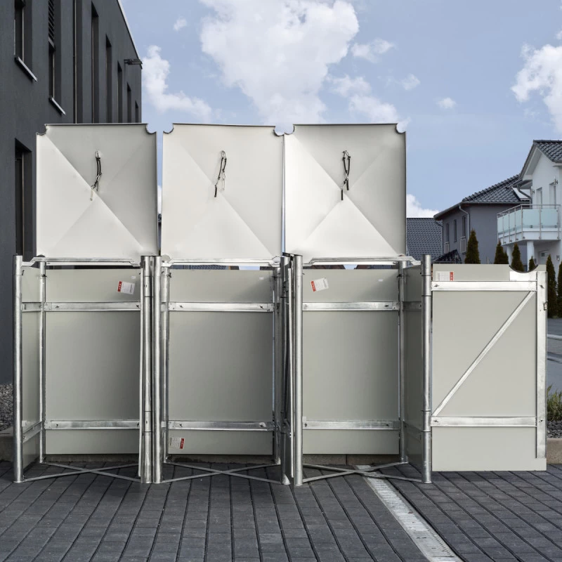 Cache-poubelle 3 Compartiments Müllbox En Aluminium Noir 3x140L – HIDE 7 Cache-poubelle 3 Compartiments Müllbox En Aluminium Noir 3x140L – HIDE – Image 5