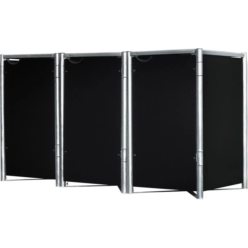 Cache-poubelle 3 Compartiments Müllbox En Aluminium Noir 3x240L – HIDE 5 Cache-poubelle 3 Compartiments Müllbox En Aluminium Noir 3x240L – HIDE – Image 3