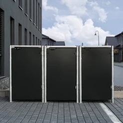 Cache-poubelle 3 Compartiments Müllbox En Aluminium Noir 3x240L – HIDE 11 Cache-poubelle 3 Compartiments Müllbox En Aluminium Noir 3x240L – HIDE -Jardin Abris Magasin cache poubelle 3 compartiments mullbox en aluminium noir 3x240l hide 3