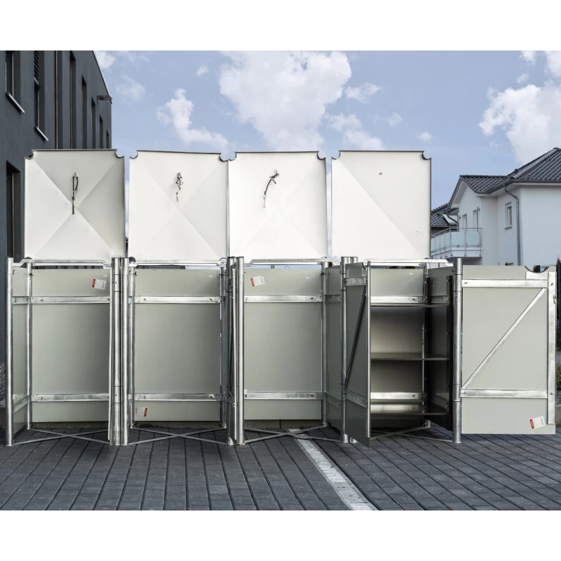 Cache-poubelle 4 Compartiments Müllbox En Aluminium Gris 4x140L – HIDE 5 Cache-poubelle 4 Compartiments Müllbox En Aluminium Gris 4x140L – HIDE – Image 3