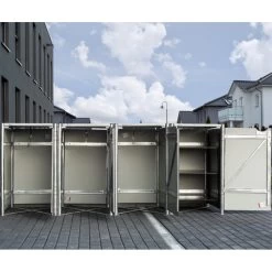 Cache-poubelle 4 Compartiments Müllbox En Aluminium Noir 4x240L – HIDE 8 Cache-poubelle 4 Compartiments Müllbox En Aluminium Noir 4x240L – HIDE -Jardin Abris Magasin cache poubelle 4 compartiments mullbox en aluminium noir 4x240l hide 2