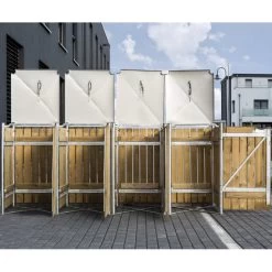 Cache-poubelle 4 Compartiments Müllbox En Bois Traité Naturel 4x140L – HIDE -Jardin Abris Magasin cache poubelle 4 compartiments mullbox en bois traite naturel 4x140l hide 4