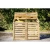 Cache Poubelle Double En Bois Massif Certifié Traité Autoclave -Jardin Abris Magasin cache poubelle double en bois massif certifie traite autoclave