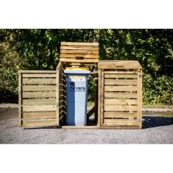 Cache Poubelle Double En Bois Massif Certifié Traité Autoclave -Jardin Abris Magasin cache poubelle double en bois massif certifie traite autoclave 4