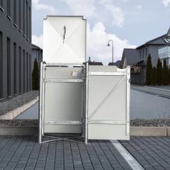 Cache-poubelle Müllbox En Aluminium Gris 240L – HIDE -Jardin Abris Magasin cache poubelle mullbox en aluminium gris 240l hide 3