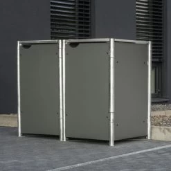 Cache-poubelle 2 Compartiments Müllbox En Aluminium Gris 2x140L – HIDE 11 Cache-poubelle 2 Compartiments Müllbox En Aluminium Gris 2x140L – HIDE -Jardin Abris Magasin cache poubelle mullbox en aluminium gris 2x140l hide 3