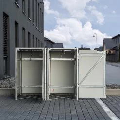 Cache-poubelle 2 Compartiments Müllbox En Aluminium Gris 2x140L – HIDE 13 Cache-poubelle 2 Compartiments Müllbox En Aluminium Gris 2x140L – HIDE -Jardin Abris Magasin cache poubelle mullbox en aluminium gris 2x140l hide 5