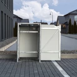 Cache-poubelle Müllbox En Aluminium Noir 240L – HIDE -Jardin Abris Magasin cache poubelle mullbox en aluminium noir 240l hide 3