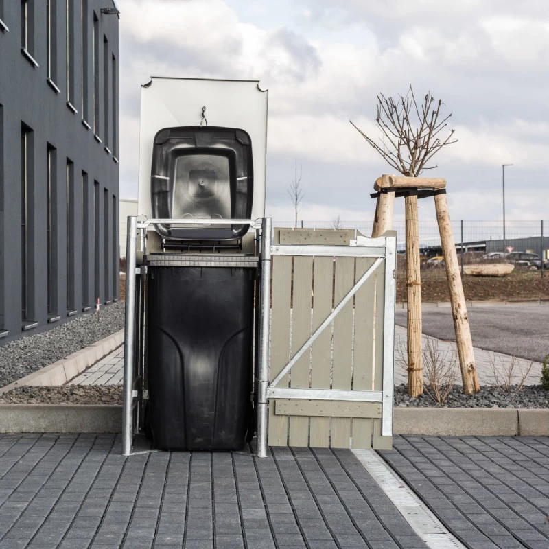 Cache-poubelle Müllbox En Bois Traité Gris 140L – HIDE 3 Cache-poubelle Müllbox En Bois Traité Gris 140L – HIDE