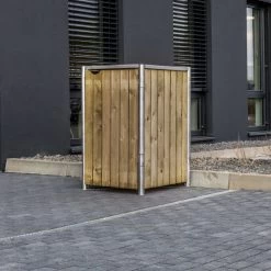 Cache-poubelle Müllbox En Bois Traité Naturel 240L – HIDE -Jardin Abris Magasin cache poubelle mullbox en bois traite naturel 240l hide 2
