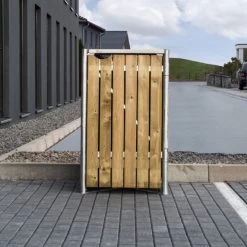 Cache-poubelle Müllbox En Bois Traité Naturel 240L – HIDE -Jardin Abris Magasin cache poubelle mullbox en bois traite naturel 240l hide 3