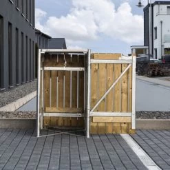 Cache-poubelle Müllbox En Bois Traité Naturel 240L – HIDE -Jardin Abris Magasin cache poubelle mullbox en bois traite naturel 240l hide 4