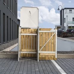 Cache-poubelle Müllbox En Bois Traité Naturel 240L – HIDE -Jardin Abris Magasin cache poubelle mullbox en bois traite naturel 240l hide 5