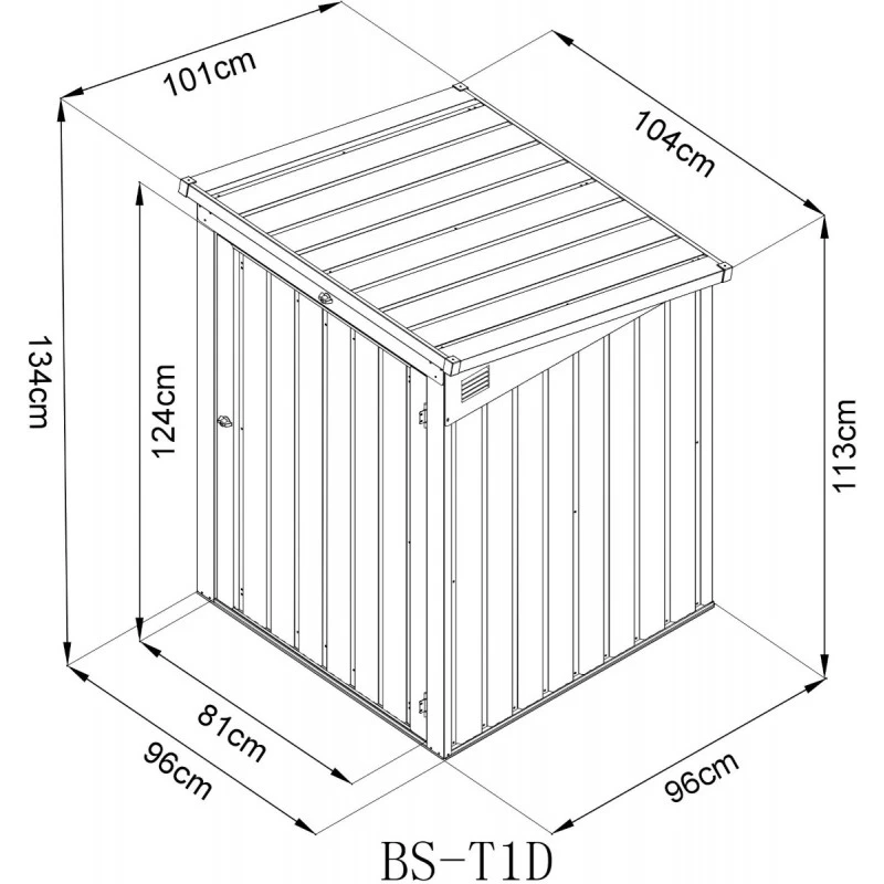 Cache-poubelle Simple En Acier Pour Conteneurs 240L – Westmann 4 Cache-poubelle Simple En Acier Pour Conteneurs 240L – Westmann – Image 2