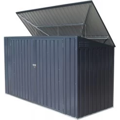 Cache-poubelle Triple 235x100x131cm En Acier Pour Conteneurs 240L – Westmann -Jardin Abris Magasin cache poubelle triple 235x100x131cm en acier pour conteneurs 240l westmann 1