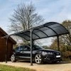Carport 1 Voiture 14,62m² En Aluminium Et Polycarbonate 6mm ANTI-UV - Habrita -Jardin Abris Magasin carport 1 voiture avec toit arrondi en aluminium et polycarbonate anti uv
