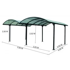 Carport 2 Voitures En Aluminium Et Polycarbonate 6mm ANTI-UV - Habrita 10 Carport 2 Voitures En Aluminium Et Polycarbonate 6mm ANTI-UV - Habrita -Jardin Abris Magasin carport 2 voitures en aluminium et polycarbonate 6mm anti uv 2