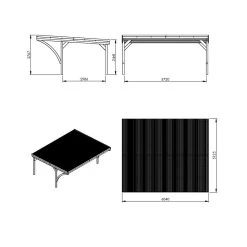 Carport Double 30,9m² En Bois Autoclave Victor Modern - Forest Style -Jardin Abris Magasin carport double 309m en bois autoclave victor modern forest style 3