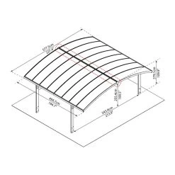 Carport Double En Alu Gris Et Polycarbonate Arizona Breeze 5000 Palram - Canopia -Jardin Abris Magasin carport double en alu gris et polycarbonate arizona breeze 5000 palram 3