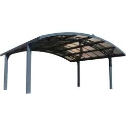 Carport Double En Alu Gris Et Polycarbonate Arizona Breeze 5000 Palram - Canopia -Jardin Abris Magasin carport double en alu gris et polycarbonate arizona breeze 5000 palram 4