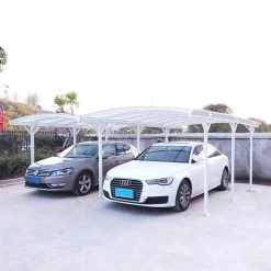 Carport Double En Aluminium Laqué Blanc Et Polycarbonate 6mm X-METAL -Jardin Abris Magasin carport double en aluminium laque blanc et polycarbonate 6mm x metal 2