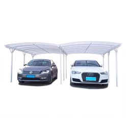 Carport Double En Aluminium Laqué Blanc Et Polycarbonate 6mm X-METAL -Jardin Abris Magasin carport double en aluminium laque blanc et polycarbonate 6mm x metal 3