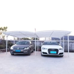 Carport Double En Aluminium Laqué Blanc Et Polycarbonate 6mm X-METAL -Jardin Abris Magasin carport double en aluminium laque blanc et polycarbonate 6mm x metal 4